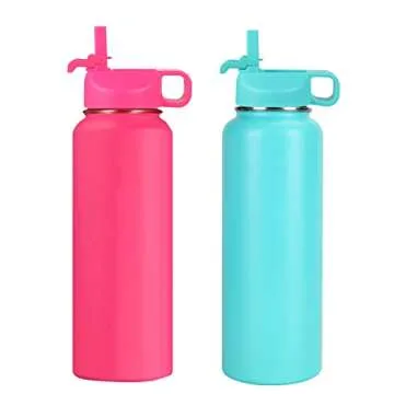 Straw Lid for Wide Mouth Water Bottles with Dust Cover