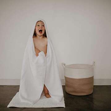 Parker Baby Co. Premium 100% Soft Ring Spun Cotton Hooded Toddler and Kid Bath Towel Plush Towel with Hood for Toddlers and Children