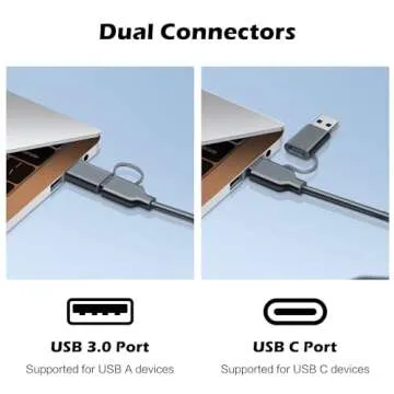 SD Card Reader, Memory Card Reader 4 in 1 USB C USB 3.0 Dual Connector Adapter Simultaneously Read SD MS CF TF Cards Supports Micro SD/Micro. Compatible with desktops, Tablets, and USB-C Smartphones