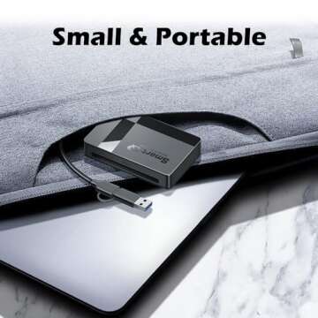 SD Card Reader, Memory Card Reader 4 in 1 USB C USB 3.0 Dual Connector Adapter Simultaneously Read SD MS CF TF Cards Supports Micro SD/Micro. Compatible with desktops, Tablets, and USB-C Smartphones