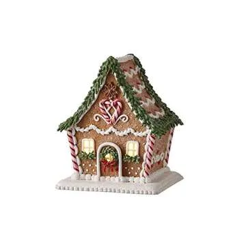 RAZ Imports Gingerbread Lighted House Christmas Figurine 6.5 Inch