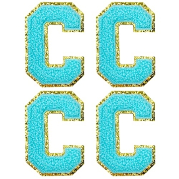 Jongdari Letter Patches - Varsity Chenille Iron on Letters Patch for Clothing - 4pcs English Letter ...