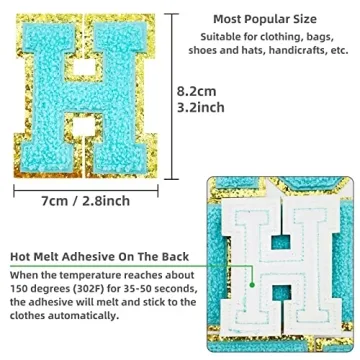 Jongdari Varsity Chenille Iron-on Letters for Personalization