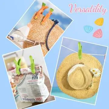 Beach Towel Clips, Sopito Jumbo Size Towel Clips for Beach Chairs Cruise Pool Patio or Daily Use-Secure Hang Seal, Set of 4 (Flamingo Parrot)