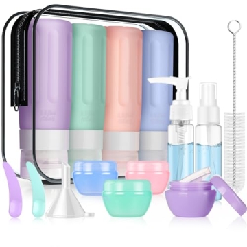 JBYAMUS 16 Pcs Silicone Bottles Set, Leak-Proof Design, Travel Size, TSA Approved for Toiletries, Po...