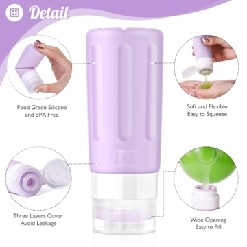 JBYAMUS Silicone Bottles Set, 16 Pcs Leak-Proof Travel