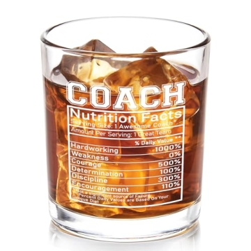 Futtumy Coach Nutrition Facts Whiskey Glass - Perfect Gift for Coaches