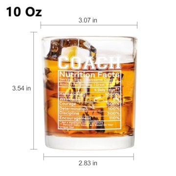 Futtumy Coach Nutrition Facts Whiskey Glass - Unique Gifts