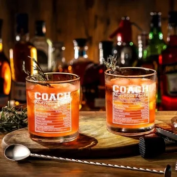 Futtumy Coach Nutrition Facts Whiskey Glass - Unique Gifts