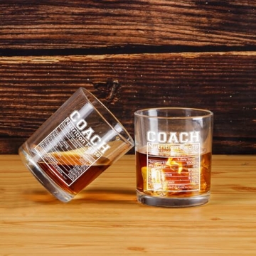 Futtumy Coach Nutrition Facts Whiskey Glass - Unique Gifts