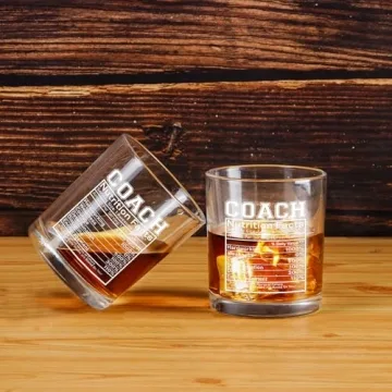 Futtumy Coach Nutrition Facts Whiskey Glass - Unique Gifts