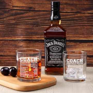 Futtumy Coach Nutrition Facts Whiskey Glass - Unique Gifts