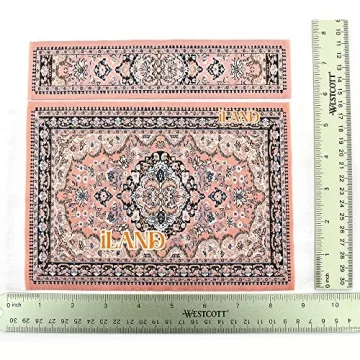 iLAND Mini Dollhouse Accessories Victorian Woven Rugs Set