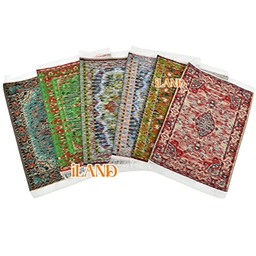 iLAND Mini Dollhouse Accessories Victorian Woven Rugs Set