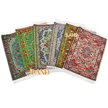 iLAND Mini Dollhouse Accessories Victorian Woven Rugs Set