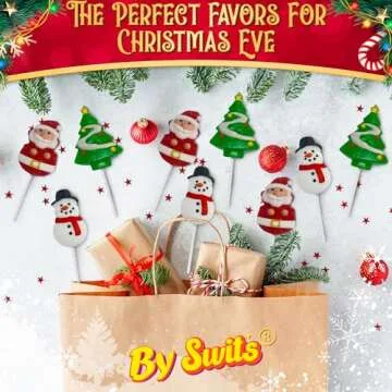 Christmas Lollipops 12pk- Christmas Candy Individually Wrapped For Christmas Party Favors & Christma...