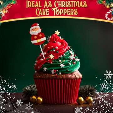 Christmas Lollipops 12pk- Christmas Candy Individually Wrapped For Christmas Party Favors & Christmas Decorations - Christmas Suckers & Christmas Treats - Christmas Stocking Stuffers, Christmas Snacks