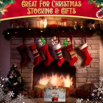 Christmas Lollipops 12pk- Christmas Candy Individually Wrapped For Christmas Party Favors & Christmas Decorations - Christmas Suckers & Christmas Treats - Christmas Stocking Stuffers, Christmas Snacks