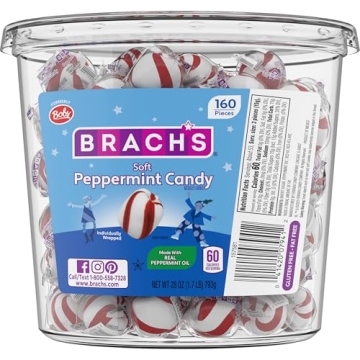 Brach's Bobs Sweet Stripes Peppermint Candy, 28oz Jar