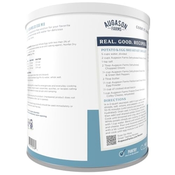 Augason Farms Dehydrated Whole Egg Powder 46 Servings