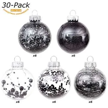 Sea Team Shatterproof Clear Plastic Christmas Ball Ornaments Decorative Xmas Balls Baubles Set with ...