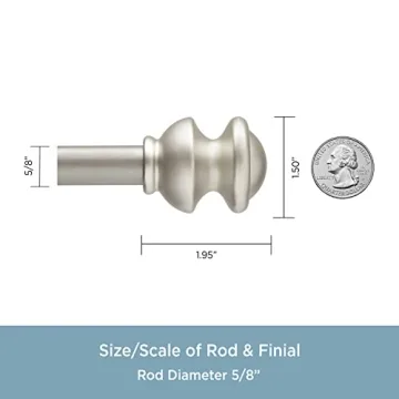 Kenney Adjustable Kendall Knob Curtain Rod 48-86 Inches