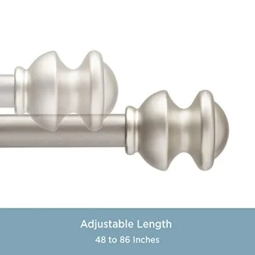 Kenney Adjustable Kendall Knob Curtain Rod 48-86 Inches