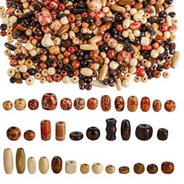 Cedilis 2000 Pcs Printed Wooden Beads for DIY Jewelry and Crafts Supplies