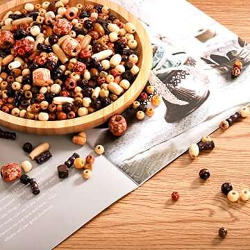 Cedilis 2000 Pcs Natural Wooden Beads for Jewelry Making