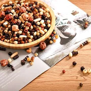 Cedilis 2000 Pcs Natural Wooden Beads for Jewelry Making