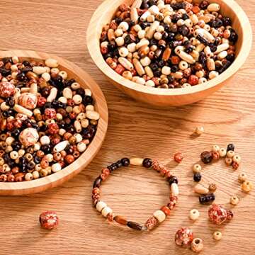 Cedilis 2000 Pcs Natural Wooden Beads for Jewelry Making