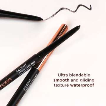OSMOSIS Accent Defining Eyeliner, Retractable, Creamy, Long-Lasting, Smudge-Proof and Waterproof, Cocoa, 0.02 oz