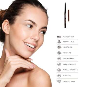 OSMOSIS Accent Defining Eyeliner, Retractable, Creamy, Long-Lasting, Smudge-Proof and Waterproof, Cocoa, 0.02 oz