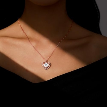 Heart Pendant Moissanite Necklace for Women Gifts