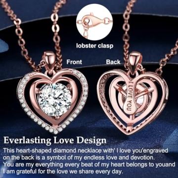 Heart Pendant Moissanite Necklace for Women Gifts