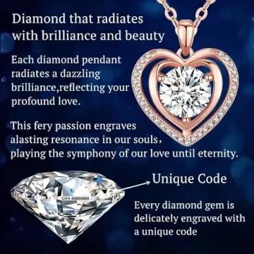 Heart Pendant Moissanite Necklace for Women Gifts