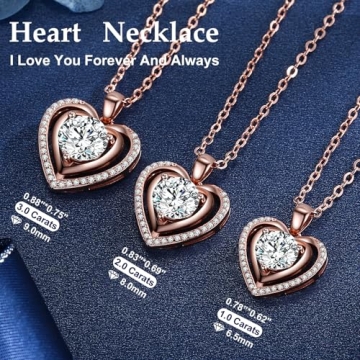 Heart Pendant Moissanite Necklace for Women Gifts
