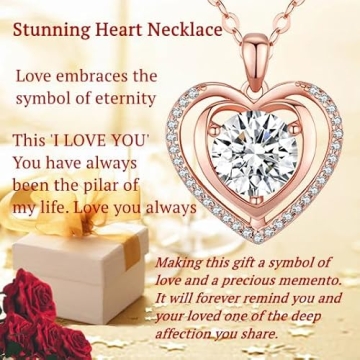 Heart Pendant Moissanite Necklace for Women Gifts