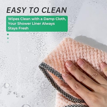 AmazerBath Plastic Shower Curtain Premium PEVA Clear Design 72x72