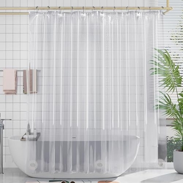 AmazerBath Plastic Shower Curtain Premium PEVA Clear Design 72x72