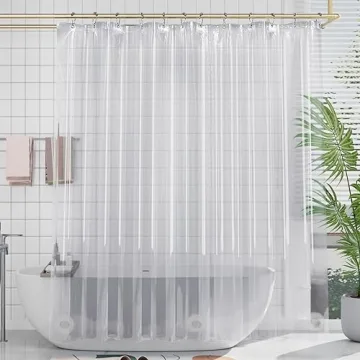 AmazerBath Plastic Shower Curtain Premium PEVA Clear Design 72x72