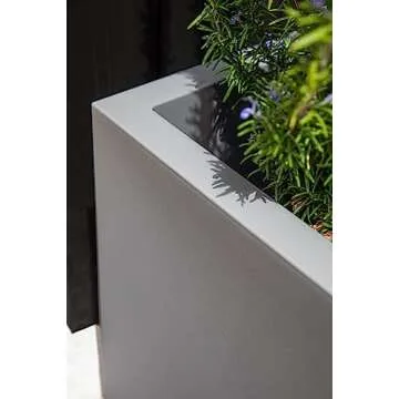 Veradek Block Series Cube Plastic Planter - Large Square Planter for Indoor or Outdoor Patio/Garden | Durable All-Weather Use with Drainage Holes | Modern Décor for Tall Plants, Trees, Flowers
