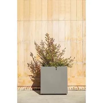 Veradek Block Series Cube Plastic Planter - Large Square Planter for Indoor or Outdoor Patio/Garden | Durable All-Weather Use with Drainage Holes | Modern Décor for Tall Plants, Trees, Flowers