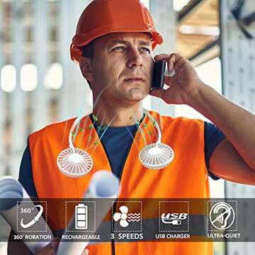 YALTTON Neck Fan - Portable, Rechargeable & Hands-Free