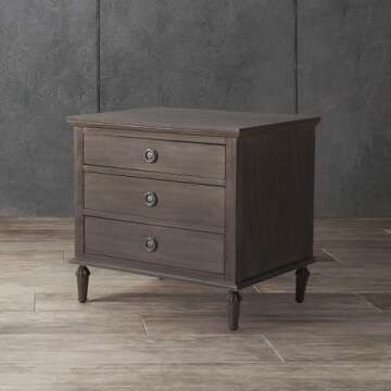SAFAVIEH Couture Home Collection Lisabet Light Brown 3-Drawer Wood Nightstand Table (Fully Assembled...