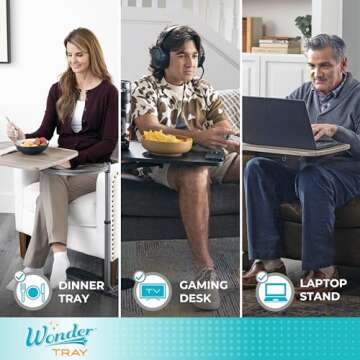 Stander Wonder Tray, Adjustable Swivel Table, Large Laptop Stand, Couch Desk, Side Tables & Gaming B...