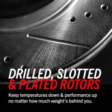 Power Stop KC3167A-36 Front Z36 Truck and Tow Brake Pads with Drilled and Slotted Rotors Kit and Calipers For 2012 2013 2014 2015 2016 2017 2018 2019 2020 Ford F-150 Pickup [6 Lug Models]