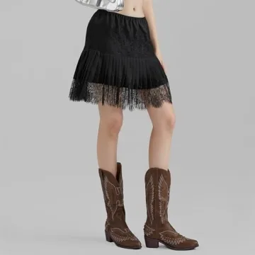 Chic Y2k Lace Slip Skirt for Trendy Women