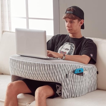 cooloo8 Reading Pillow for Lap - Extra Large Arm Rest Pillow with Side Pocket for Ultimate Comfort