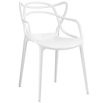Stylish Modway Entangled Modern Molded Plastic Dining Chair in White